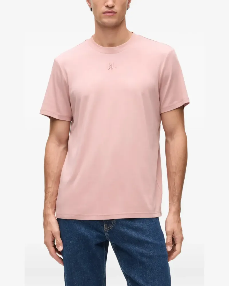 Karl Lagerfeld T-Shirt mit Monogramm-Stickerei - Rosa Rosa