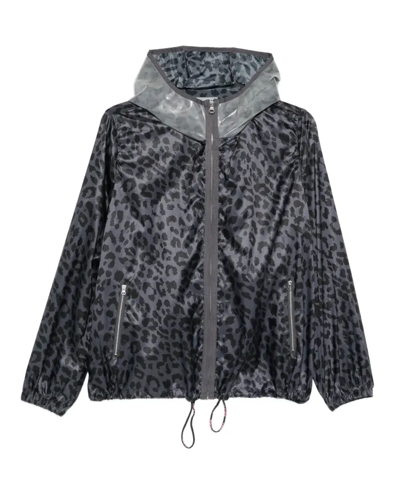 Pinko animal-print hooded jacket - Grau Grau