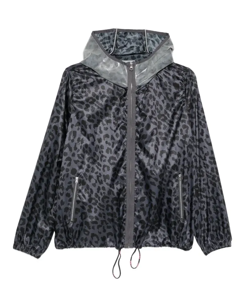 Pinko animal-print hooded jacket - Grau Grau