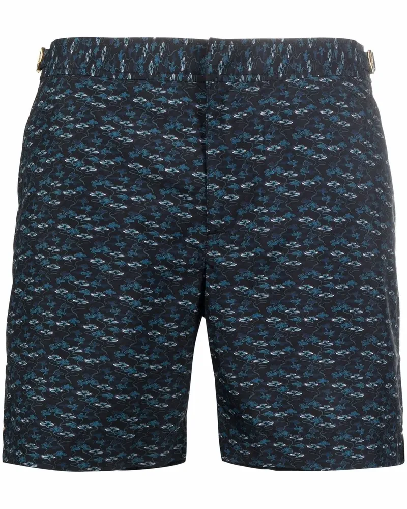 Orlebar Brown Badeshorts mit grafischem Print - Schwarz Schwarz