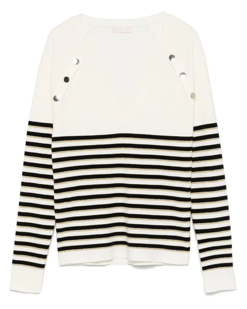 Liu Jo Gestreifter Pullover - Weiß Weiß