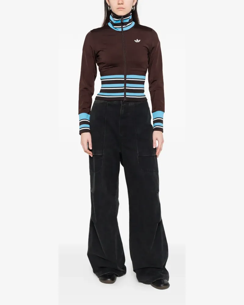 adidas striped zip sweatshirt - Braun Braun