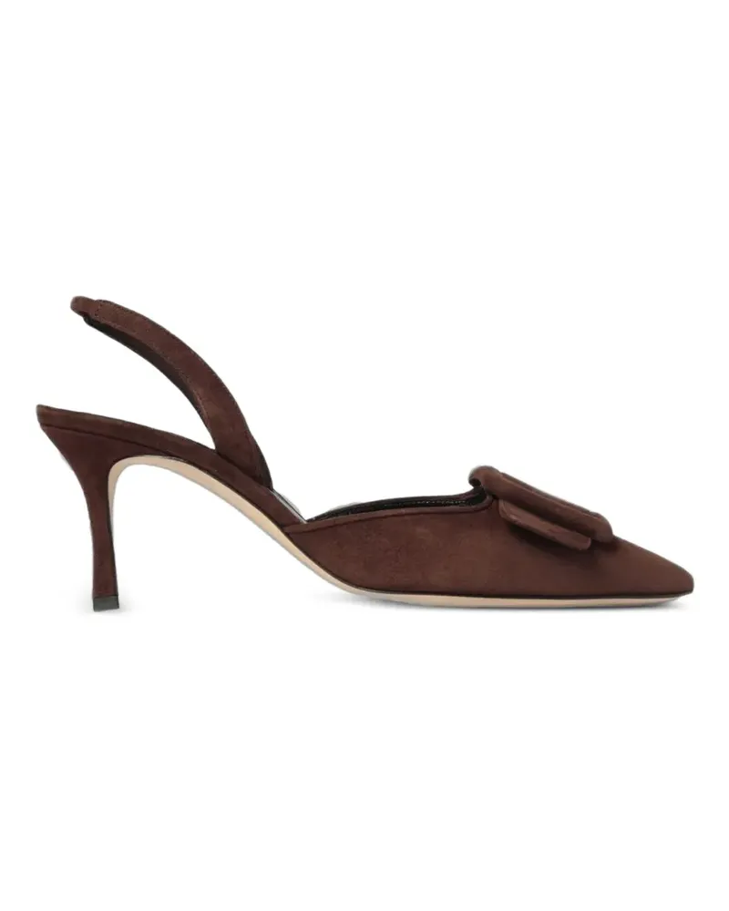 Manolo Blahnik Maysli buckle-detail heeled pumps - Braun Braun