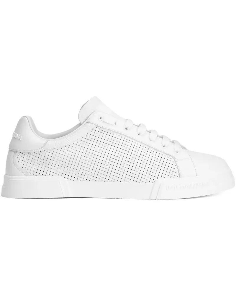 Dolce & Gabbana Perforierte Portofino Sneakers - Weiß Weiß