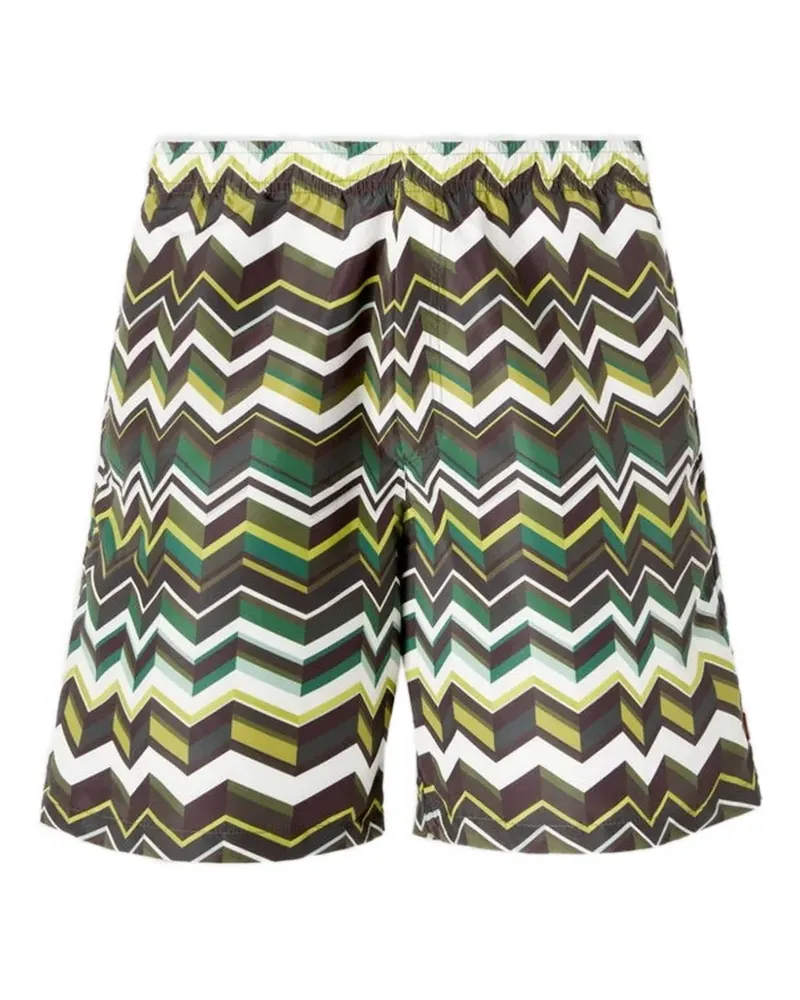 Missoni Badeshorts mit Zickzackmuster - Grün Grün