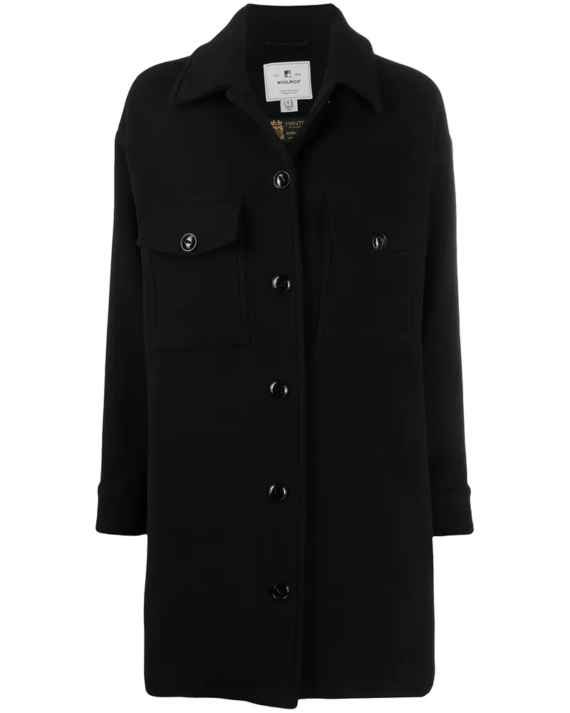 Woolrich Mantel mit Fransen - Schwarz Schwarz