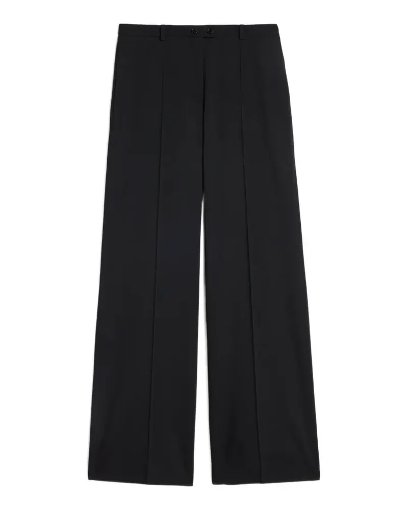 Jil Sander Hose aus Woll-Canvas - Schwarz Schwarz