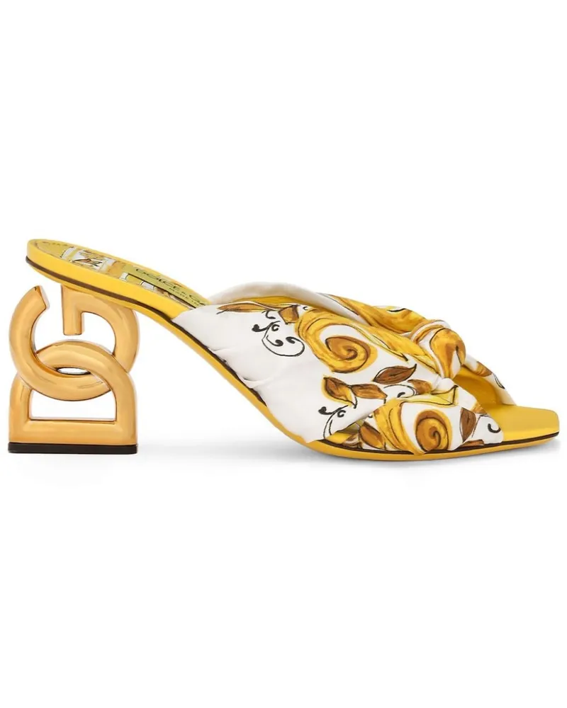 Dolce & Gabbana DG Pop Sandalen mit Majolica-Print 75mm - Gelb Gelb
