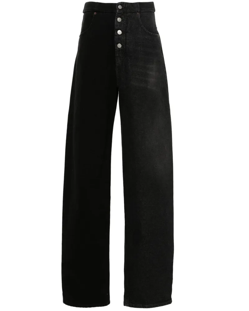 Maison Margiela Weite Half & Half Jeans Schwarz