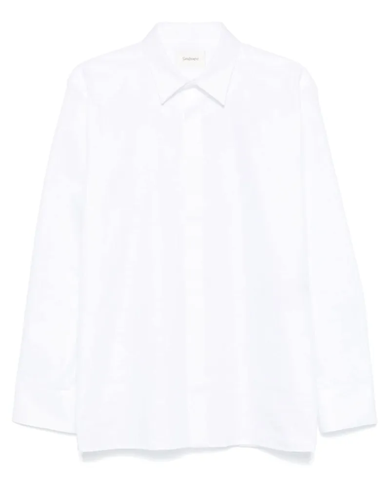 Saint Laurent Gestreiftes Hemd aus Jacquard - Weiß Weiß