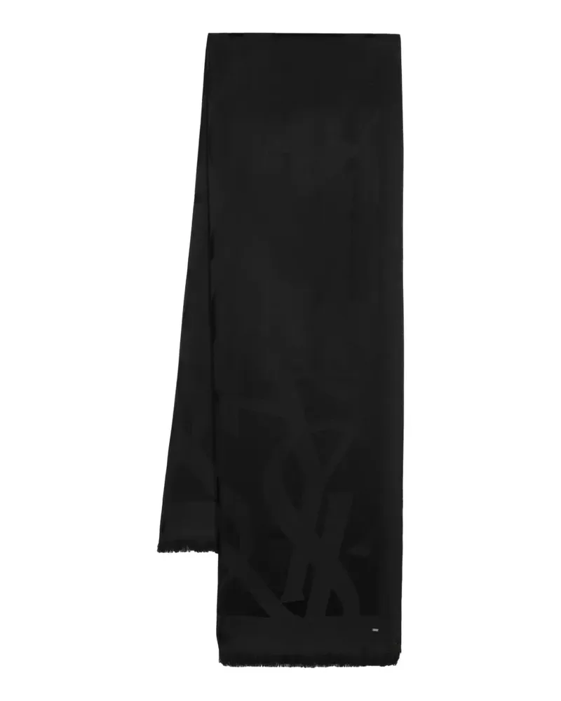 Saint Laurent Schal mit Monogramm - Schwarz Schwarz