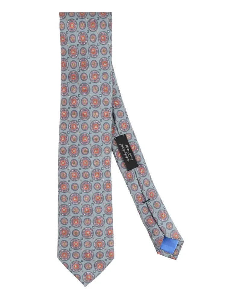 Ascot patterned tie - Grau Grau