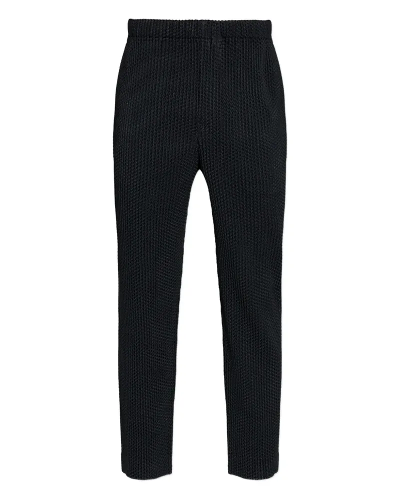 Issey Miyake elasticated-waist pleated trousers - Schwarz Schwarz