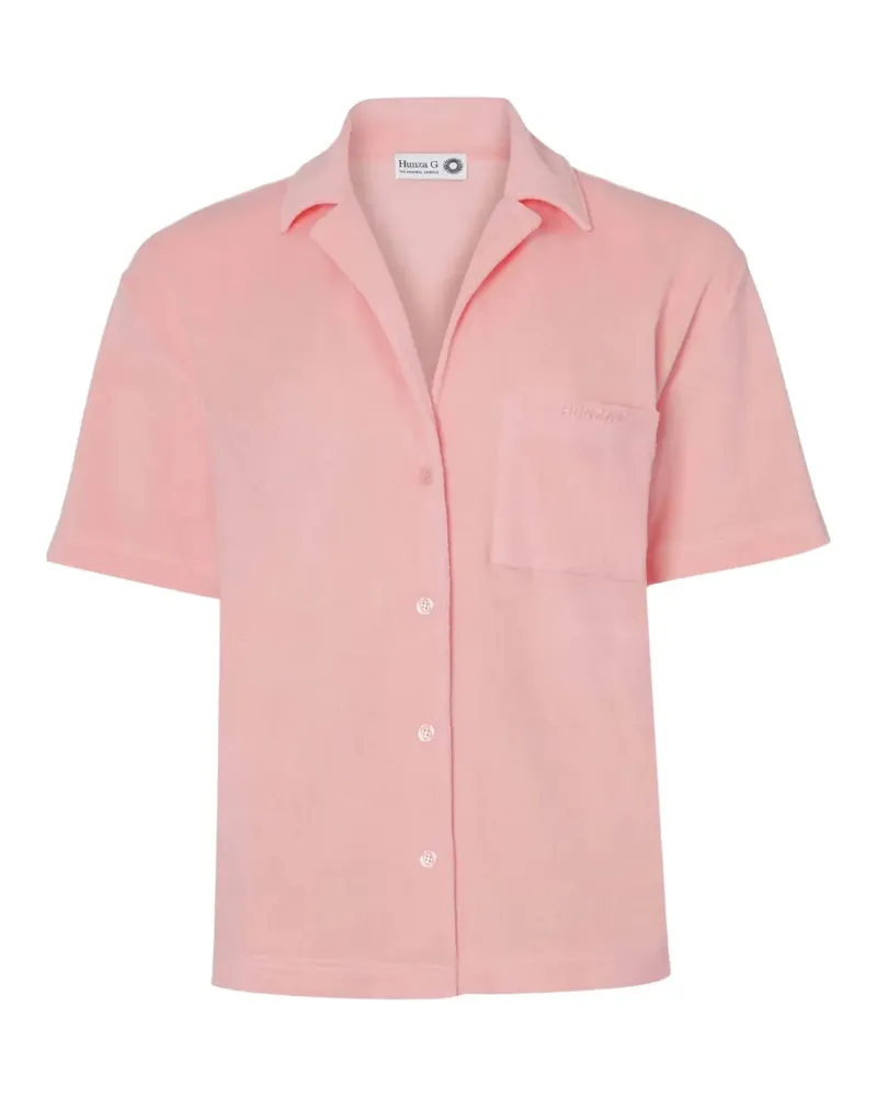 Hunza G short-sleeve towelling shirt - Rosa Rosa