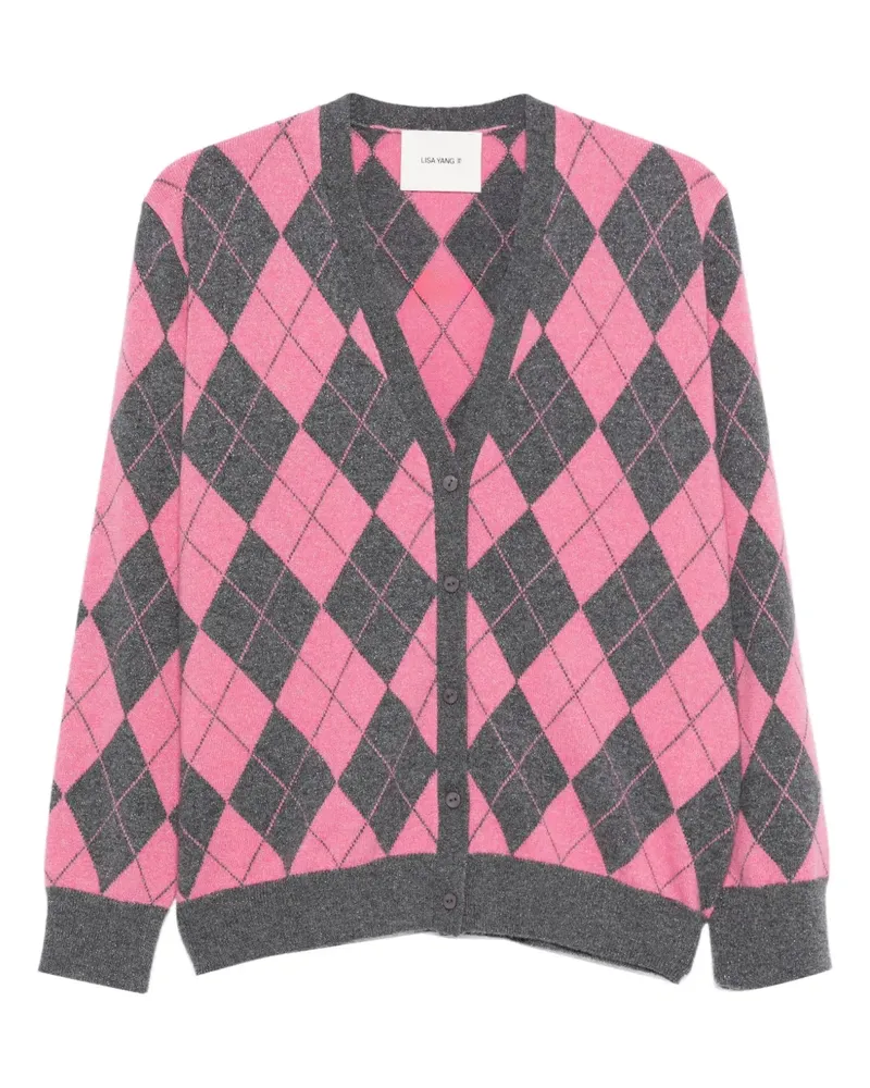 Lisa Yang Cardigan mit Argyle-Muster - Grau Grau