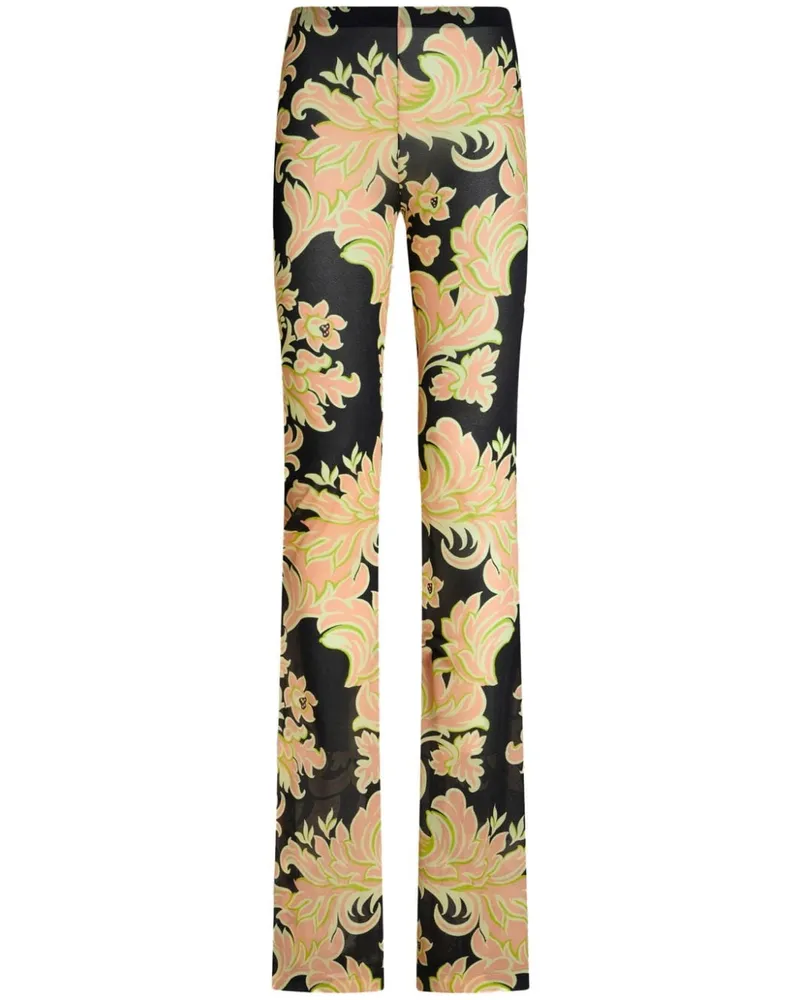 Etro Taillenhose mit Blumen-Print - Schwarz Schwarz