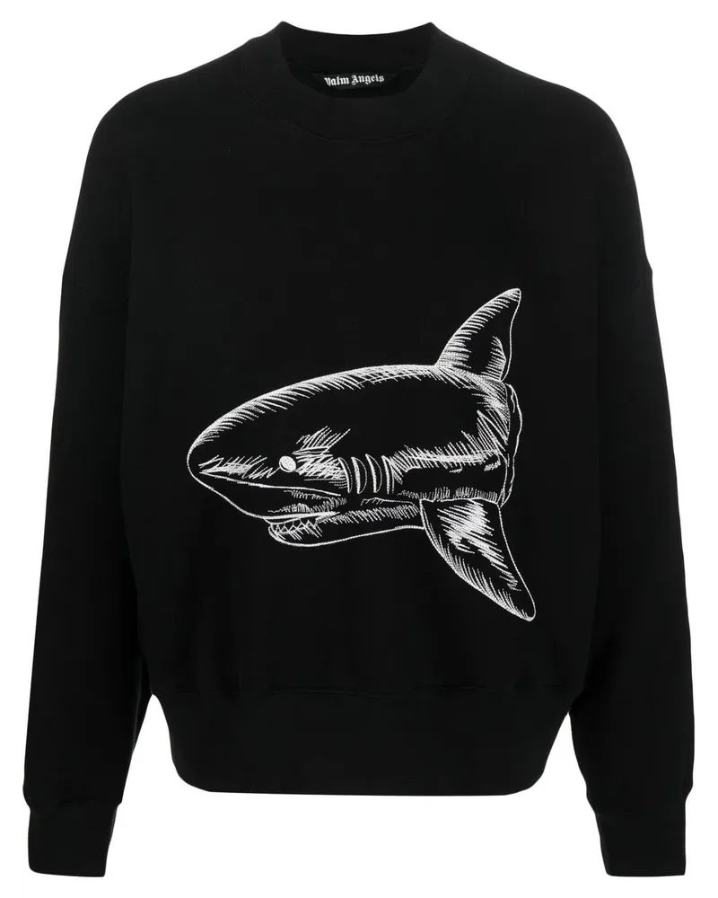 Palm Angels Split Shark Sweatshirt Schwarz