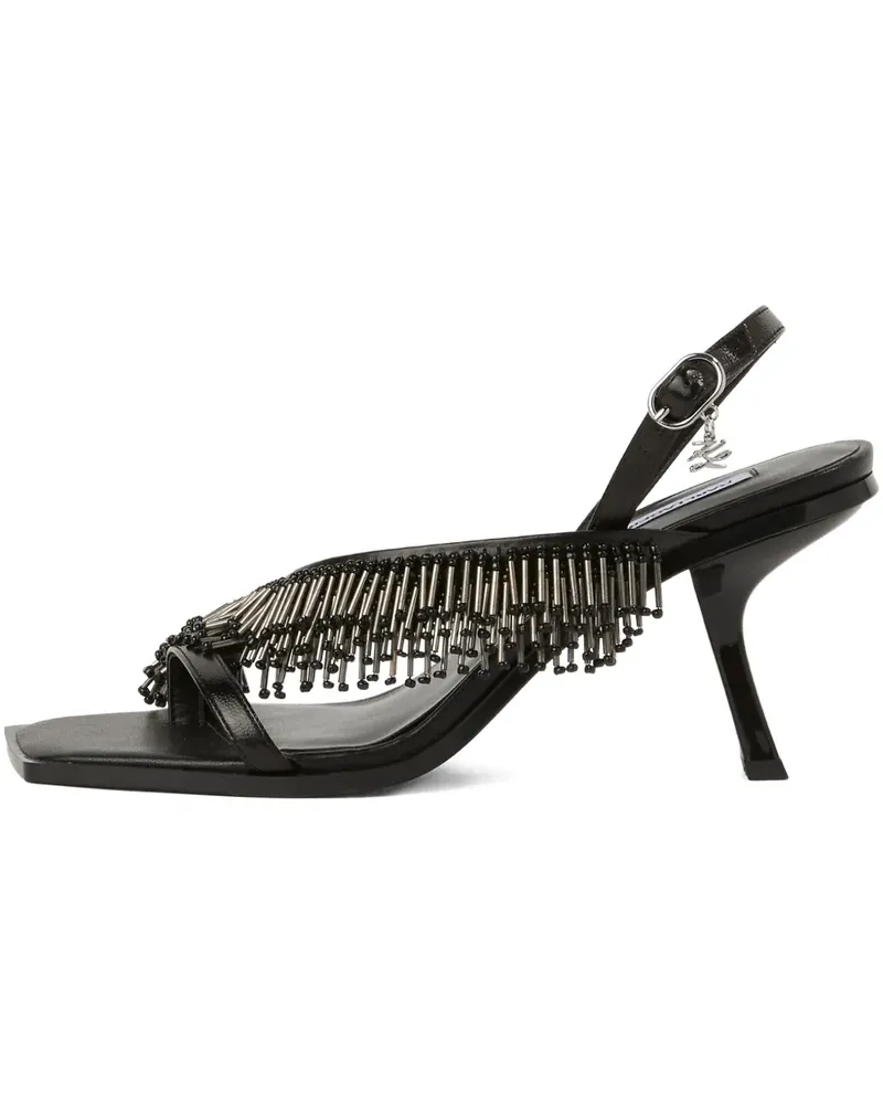 Karl Lagerfeld Karmel Sandalen mit Fransen - Schwarz Schwarz