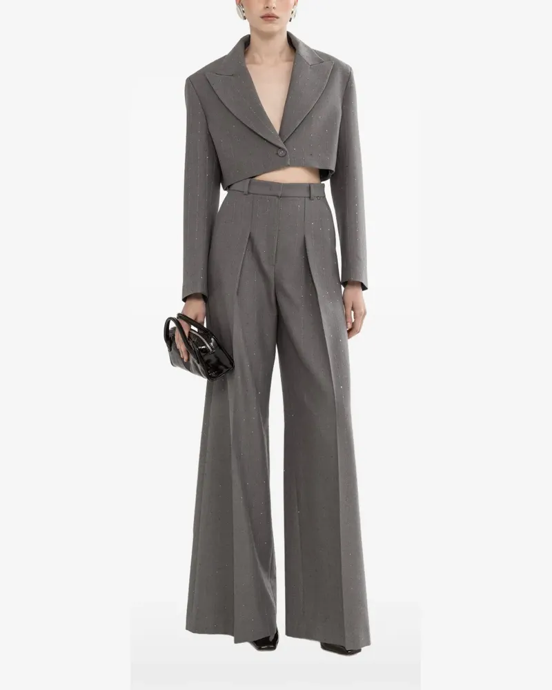 NISSA Cropped-Blazer mit Pailletten - Grau Grau