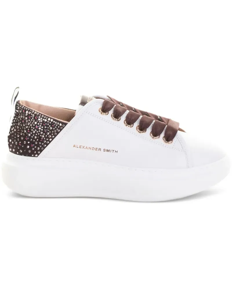Alexander Smith Wembley Plateau-Sneakers mit Strass - Weiß Weiß