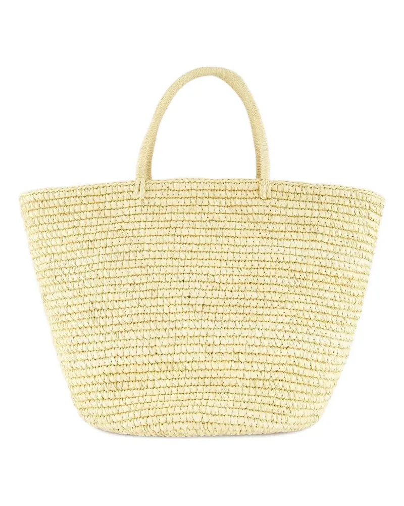 Sensi Studio Maxi Tote Bag aus gewebtem Stroh - Nude Nude