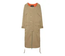 Ausgeblichener Parka mit ungesäumten Kanten - Nude