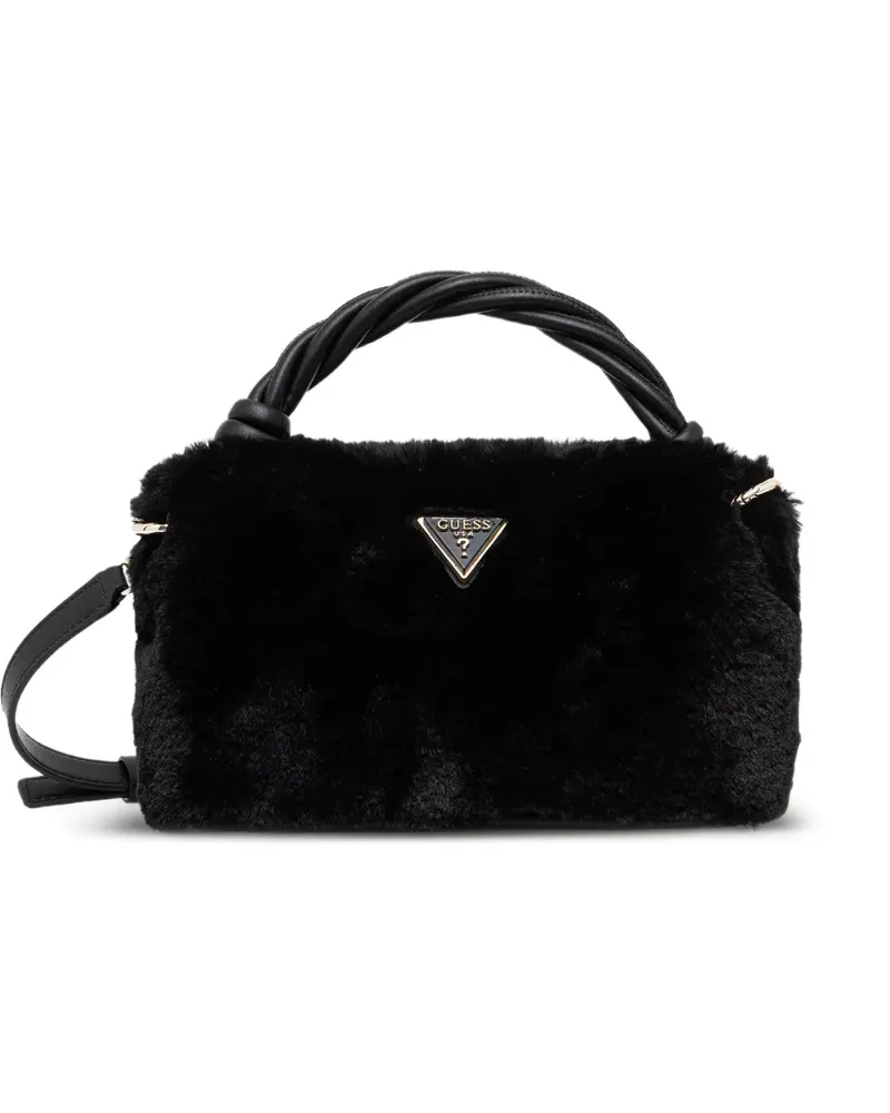 Guess Tote Bag aus Faux Fur - Schwarz Schwarz