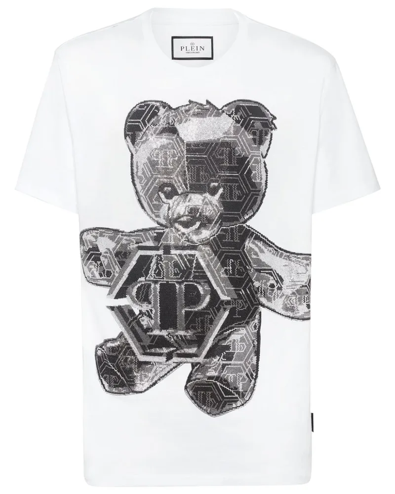 Philipp Plein Hemd mit Teddy-Applikation - Weiß Weiß