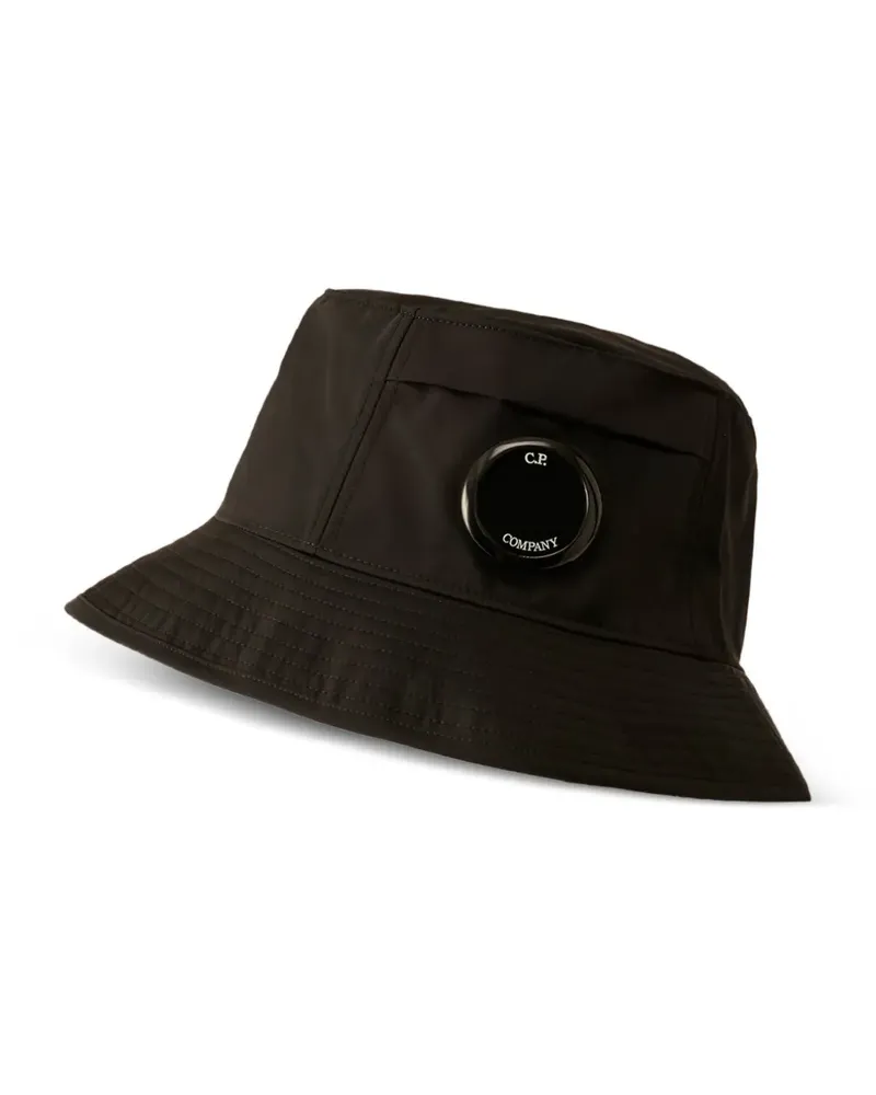 C.P. Company Fischerhut mit Logo-Patch - Schwarz Schwarz