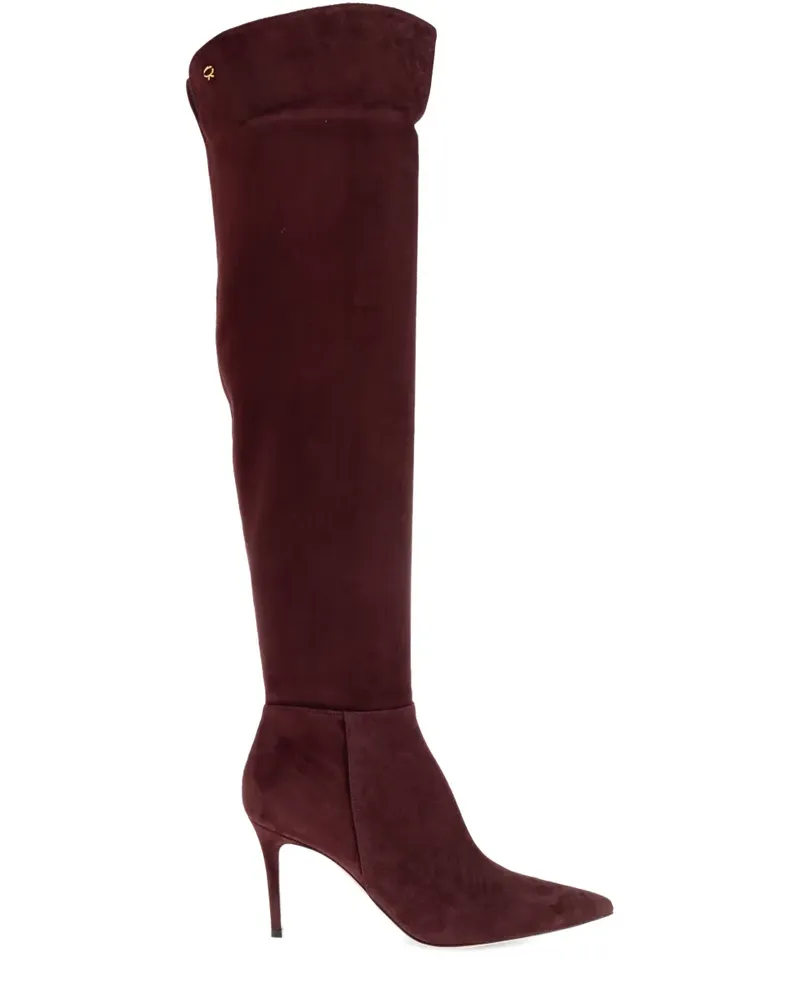 Gianvito Rossi 90mm Jules suede pointed-toe boots - Rot Rot