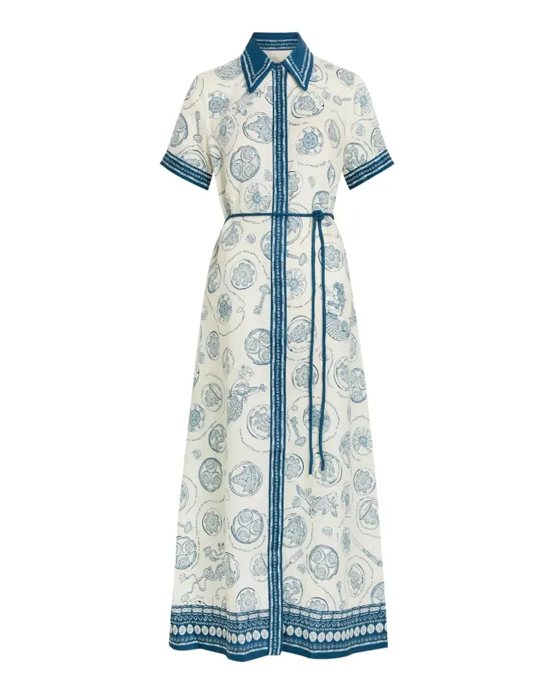 ALEMAIS Lucky belted maxi shirt dress - Nude Nude