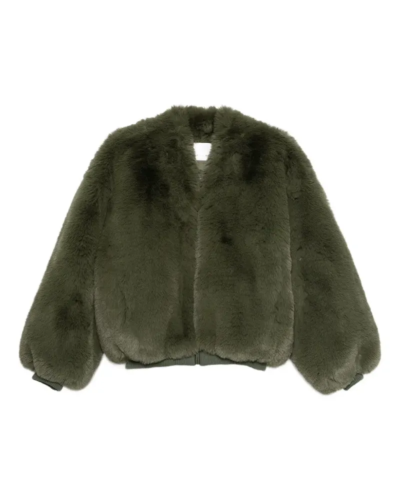 FRANKIE Shop Senna faux-fur bomber jacket - Grün Grün
