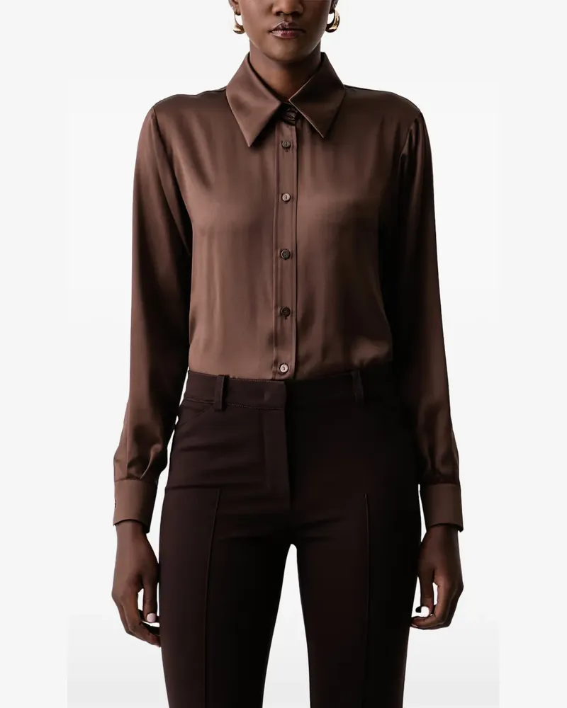 Luisa Spagnoli button-fastening long-sleeve shirt - Braun Braun