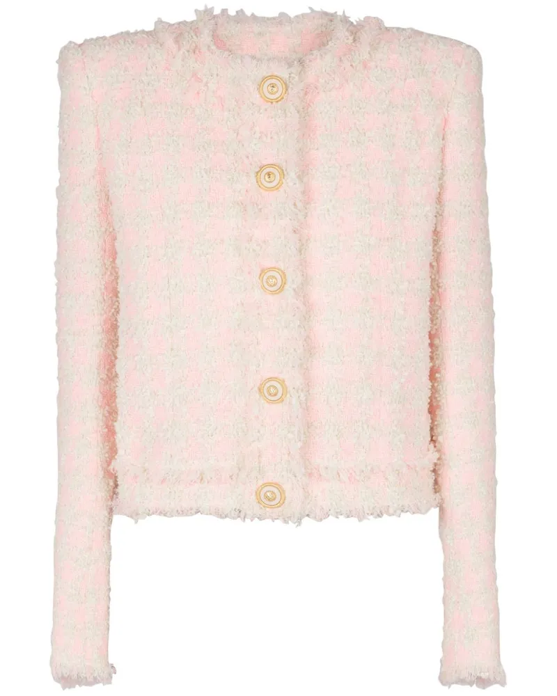 Balmain Jacke aus Tweed - Rosa Rosa
