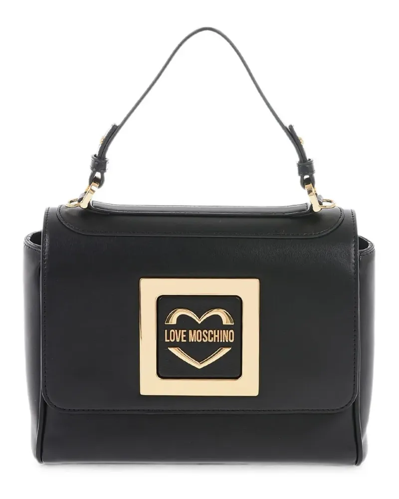 Moschino logo-plaque two-way handbag - Schwarz Schwarz