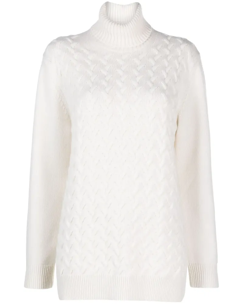 MOORER Gestrickter Kaschmirpullover - Weiß Weiß