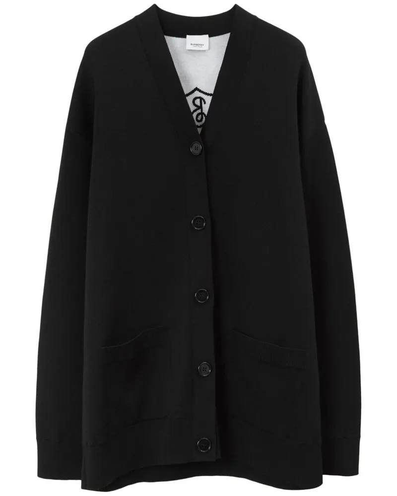 Burberry Cardigan mit V-Ausschnitt - Schwarz Schwarz