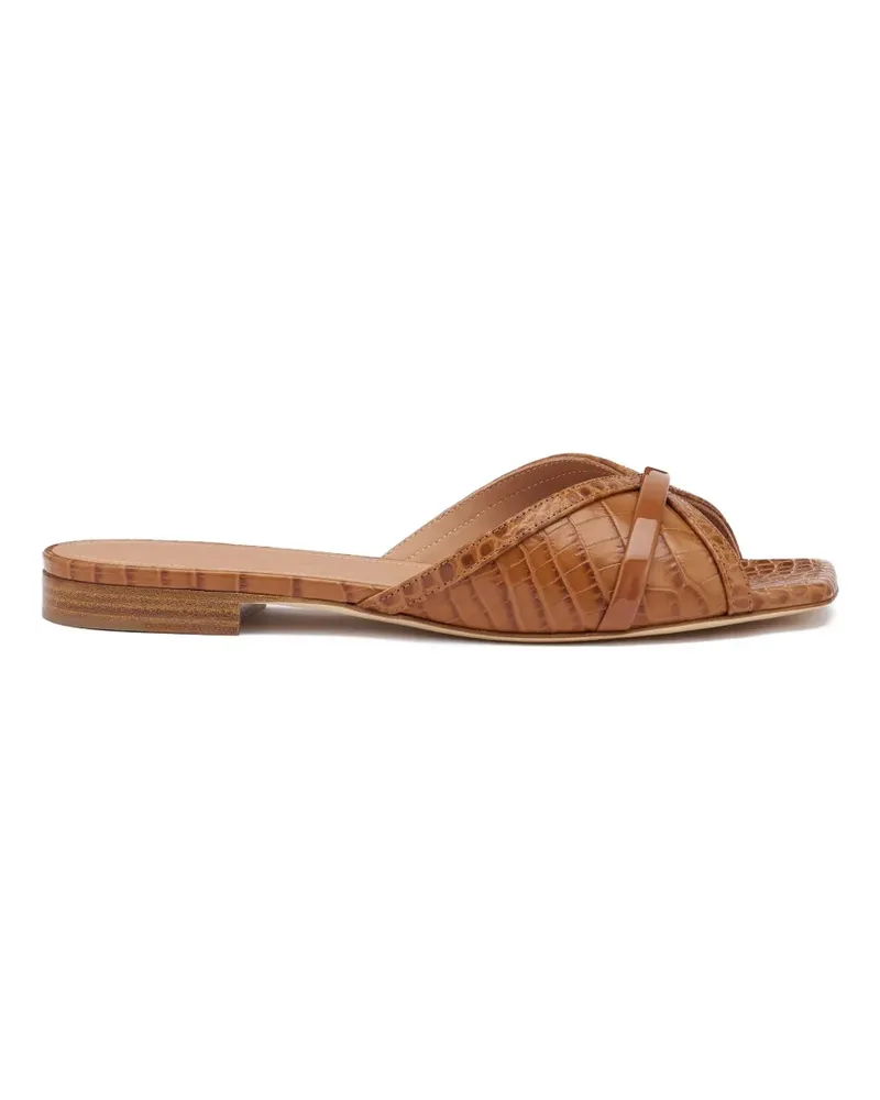 Malone Souliers Perla croc-embossed sandals - Braun Braun