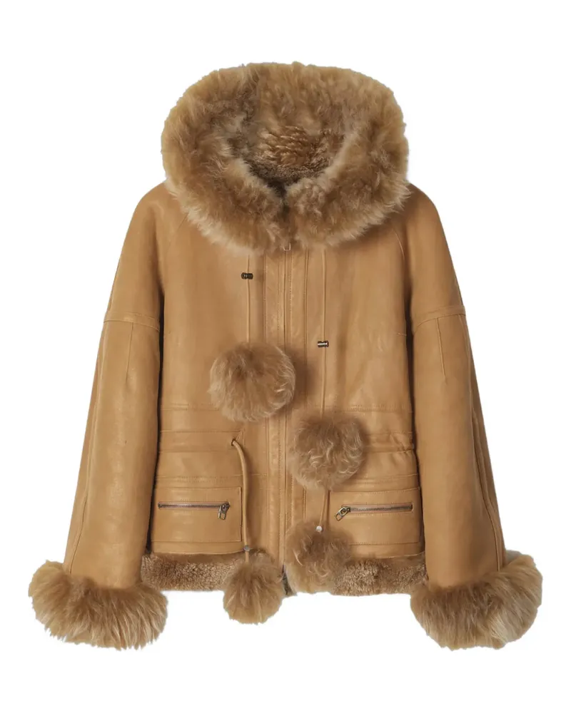 Miss Sixty Kapuzenjacke mit Pompons - Braun Braun