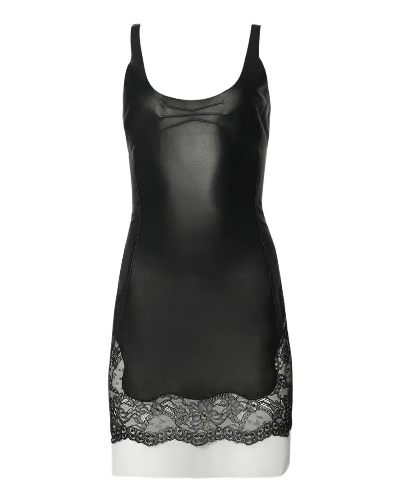 ATTICO lace-trimmed leather dress - Schwarz Schwarz