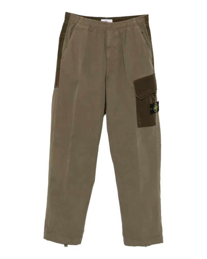 Stone Island logo-patch cotton cargo pants - Grün Grün