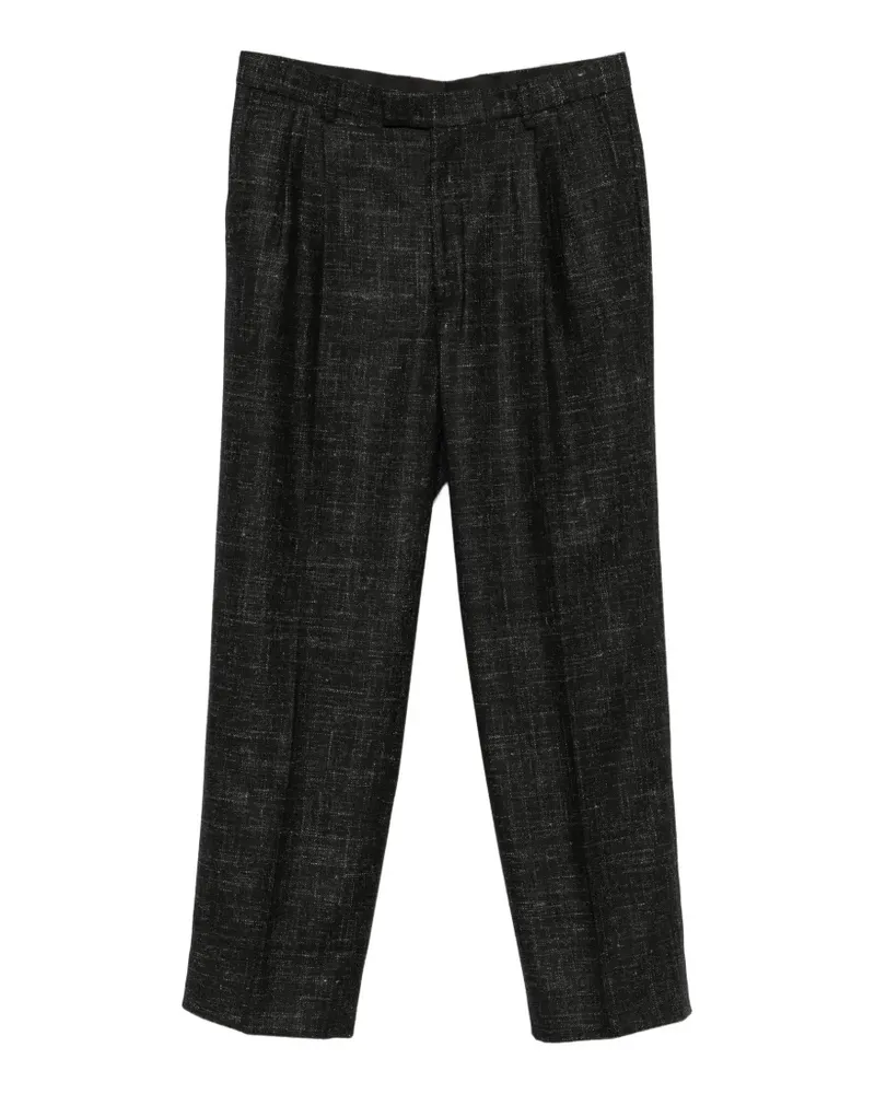 Karl Lagerfeld Straight-Leg-Hose mit Falten - Schwarz Schwarz