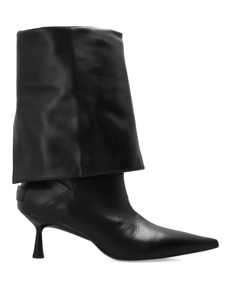 AllSaints Spitze Stiefel mit Umschlag - Schwarz Schwarz