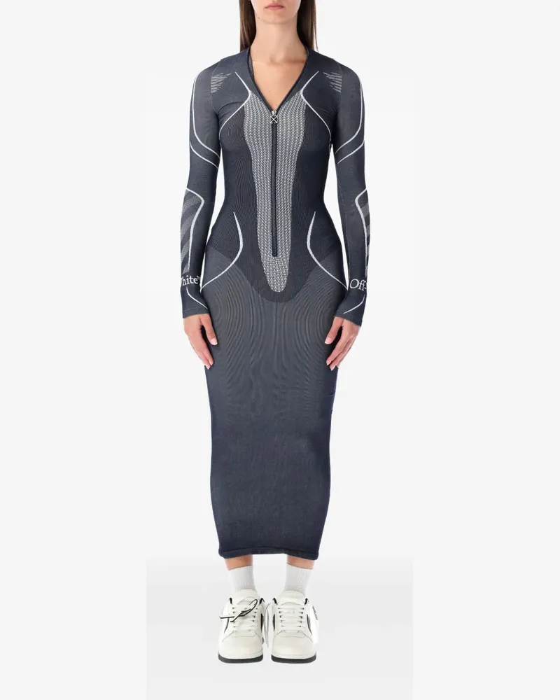 OFF-WHITE Nahtloses Diag Midikleid - Grau Grau