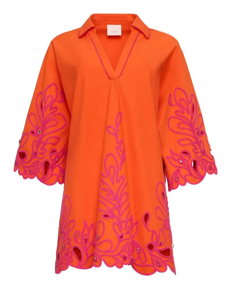 Cinq à Sept Arcia Paisley Bloom embroidered kaftan - Orange Orange