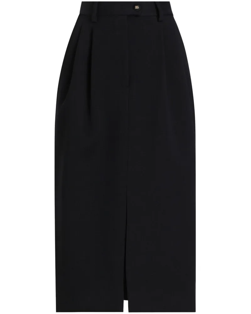 Dolce & Gabbana Midirock mit Falten - Schwarz Schwarz