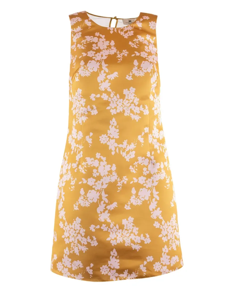 Elisabetta Franchi Minikleid mit Blumenstickerei - Gelb Gelb