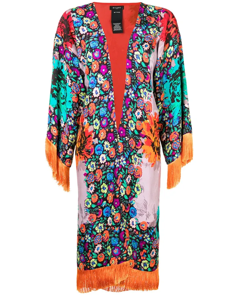 Etro Poncho mit Print - Gelb Gelb