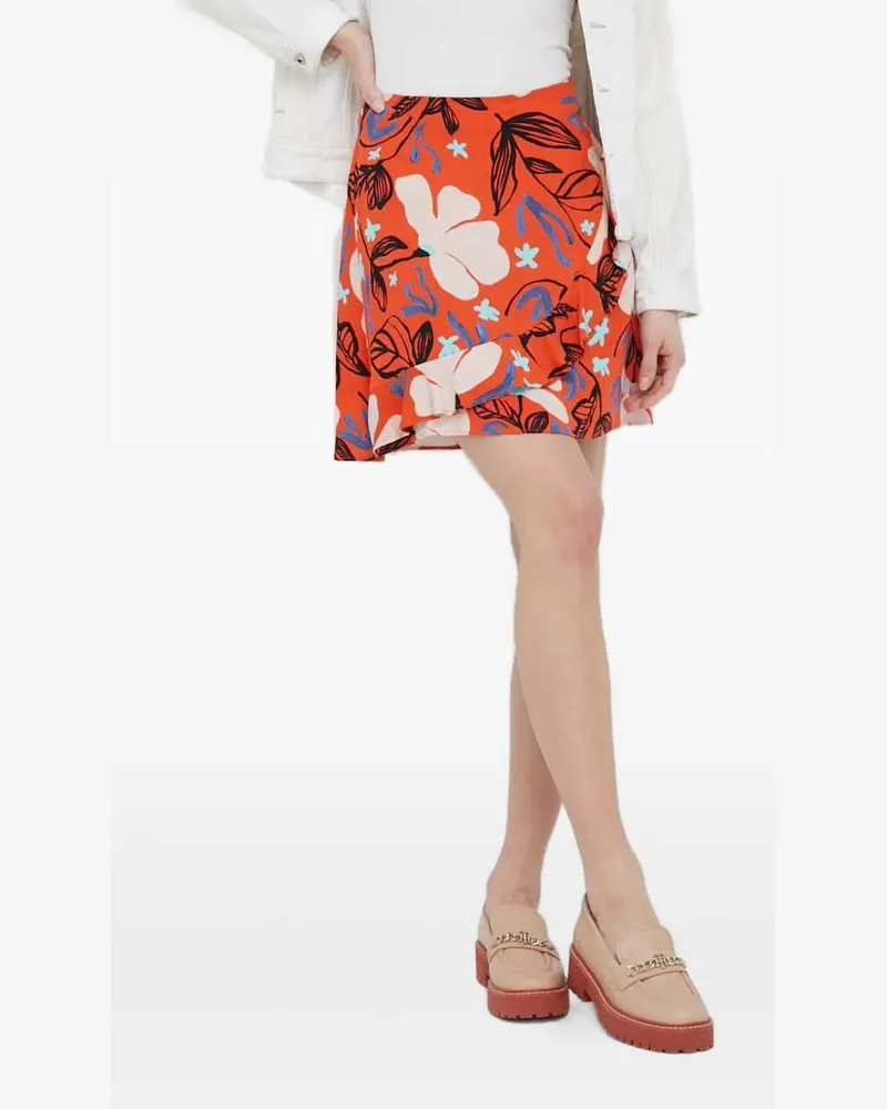 Paul Smith ruffled floral mini skirt - Orange Orange