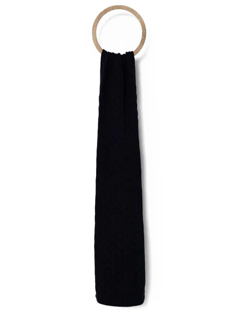Ralph Lauren Schal mit Zopfmuster - Schwarz Schwarz
